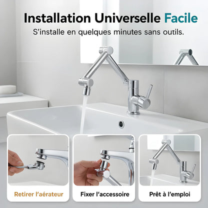 UltraPivot Pro 1080° – Extension de Robinet Pivotante à Double Jet