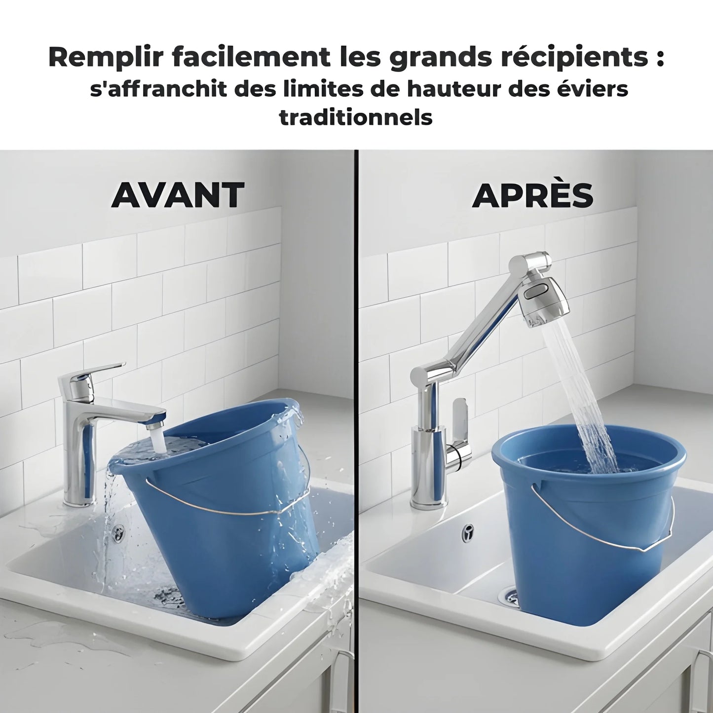 UltraPivot Pro 1080° – Extension de Robinet Pivotante à Double Jet