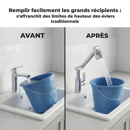UltraPivot Pro 1080° – Extension de Robinet Pivotante à Double Jet